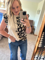 Leopard Combo Top