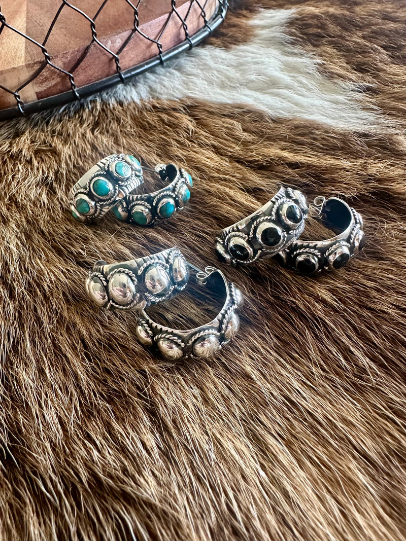 Stamped Hoop Earrings