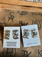 Sterling Concho Stud Earrings