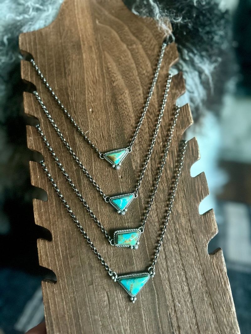 Turquoise Stone Chain Necklaces