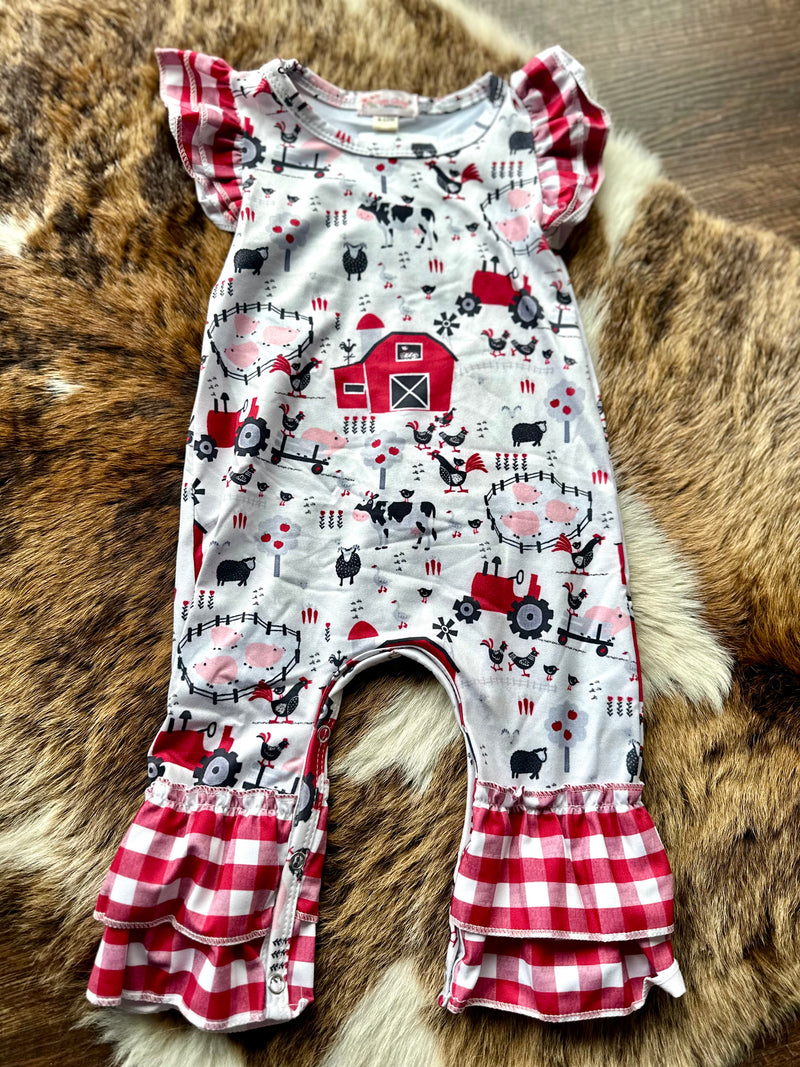 Girls Red Barn Jumper