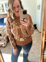 Beige Paisley Sweater