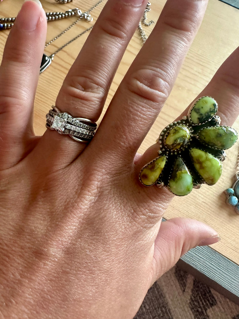 Palomino Cluster Stone Adjustable Ring