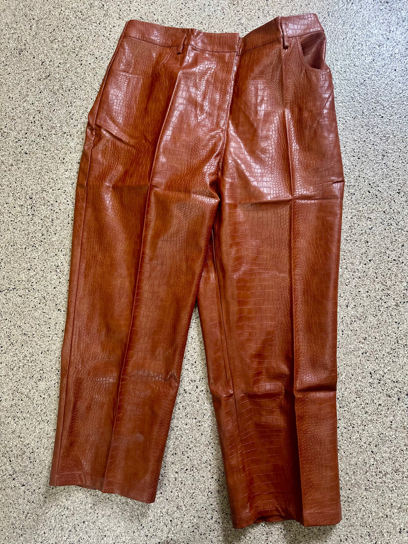 Croc Pleather Pants