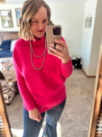 Hot Pink Dolman Sleeve Sweater