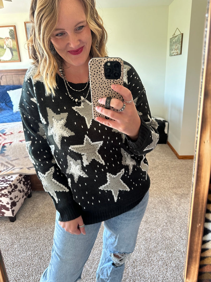 Star Textured Sweater