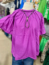 Plum Braided Neckline Top
