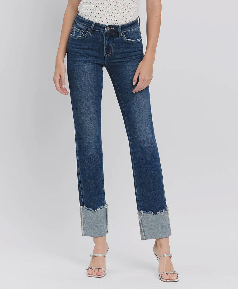 Vervet Mid Rise Cuffed Straight Jeans