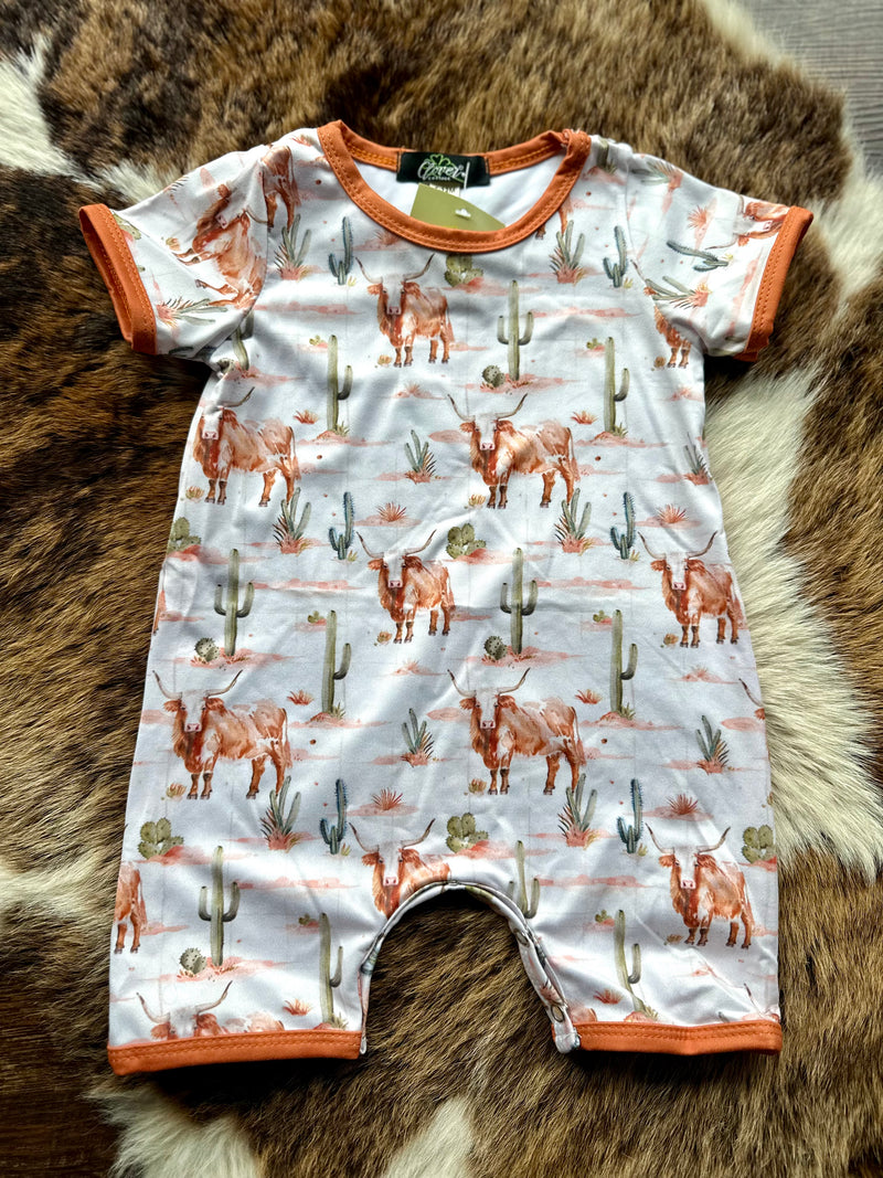 Boys Longhorn Cactus Romper
