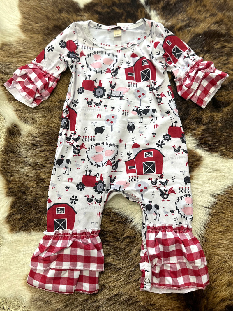 Red Barn Ruffle Jumper