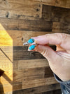 Band Ring- adjustable- Kingman turquoise ring and sterling silver