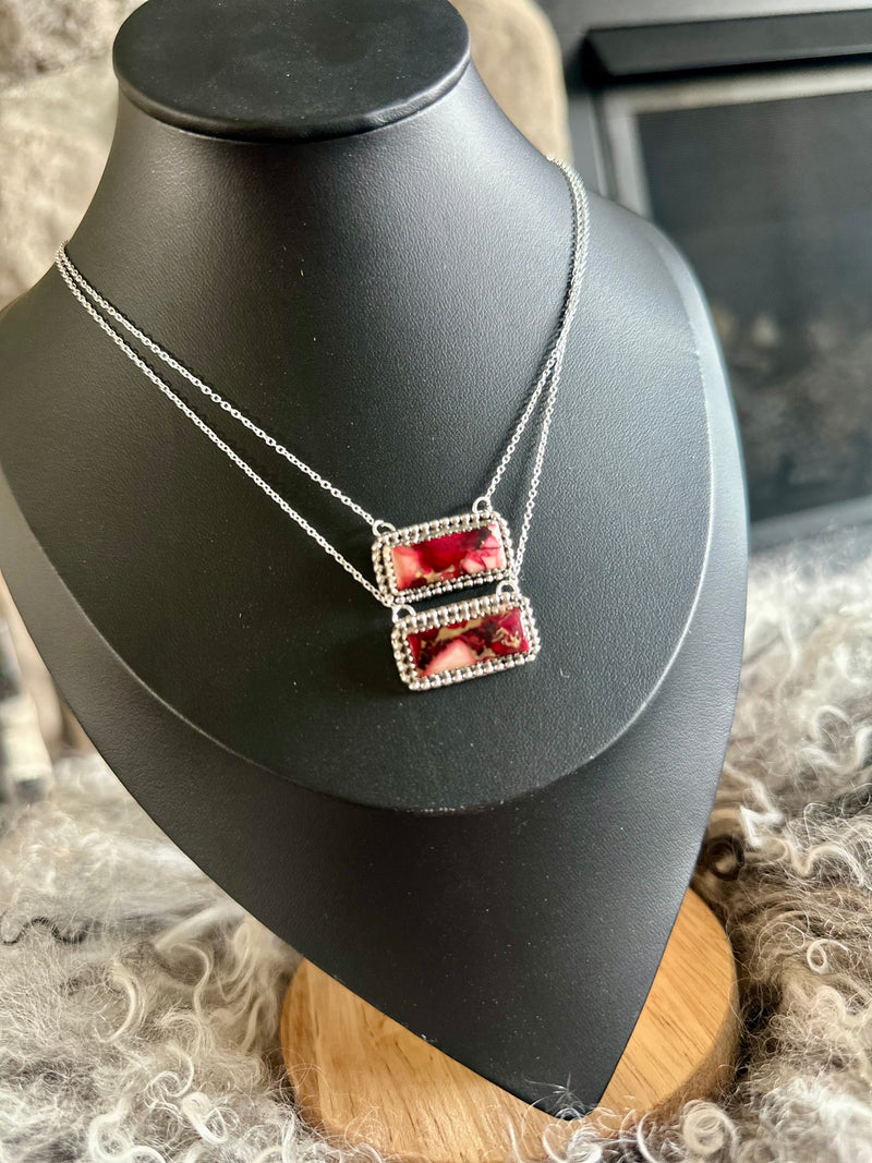 Dahlia Rose Mini Bar Necklace