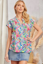 Multi Color Embroidered Top