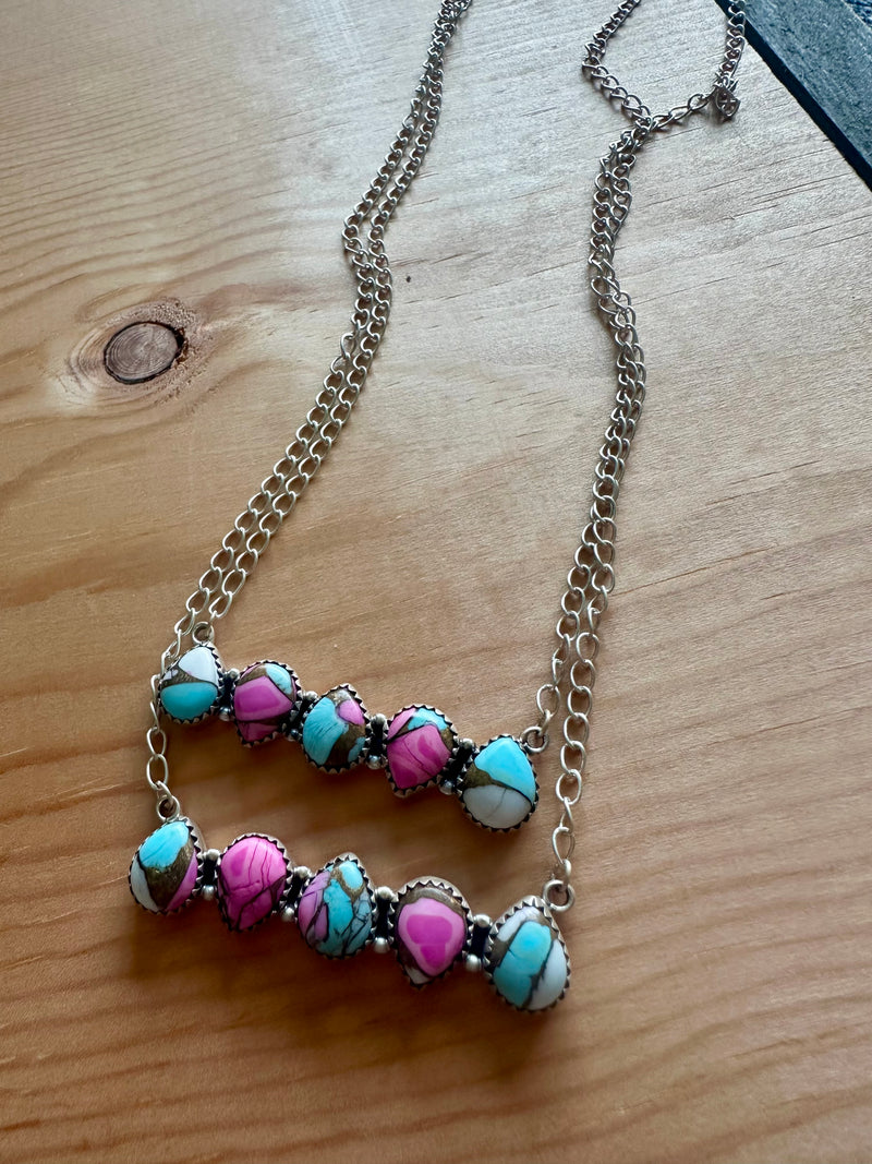 Cotton Candy Multi Stone Necklace
