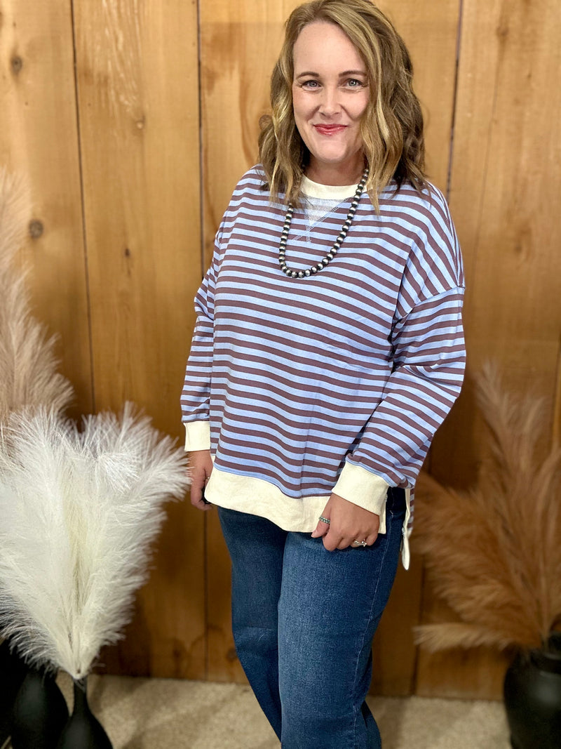 Blue/Purple Striped Top