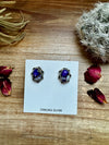 Stud earrings violet rose