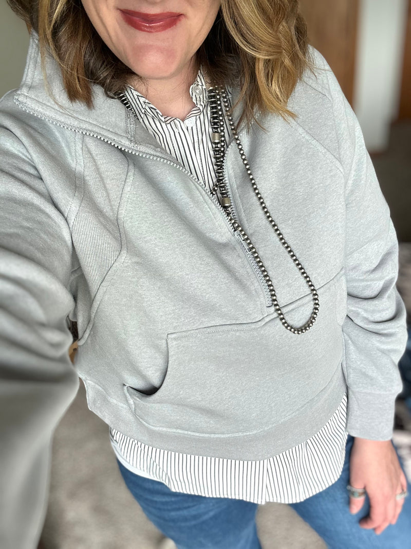 Kangaroo Pocket Sweatshirt - Grey