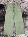 Vervet Wide Leg Crop Jeans - Army Green