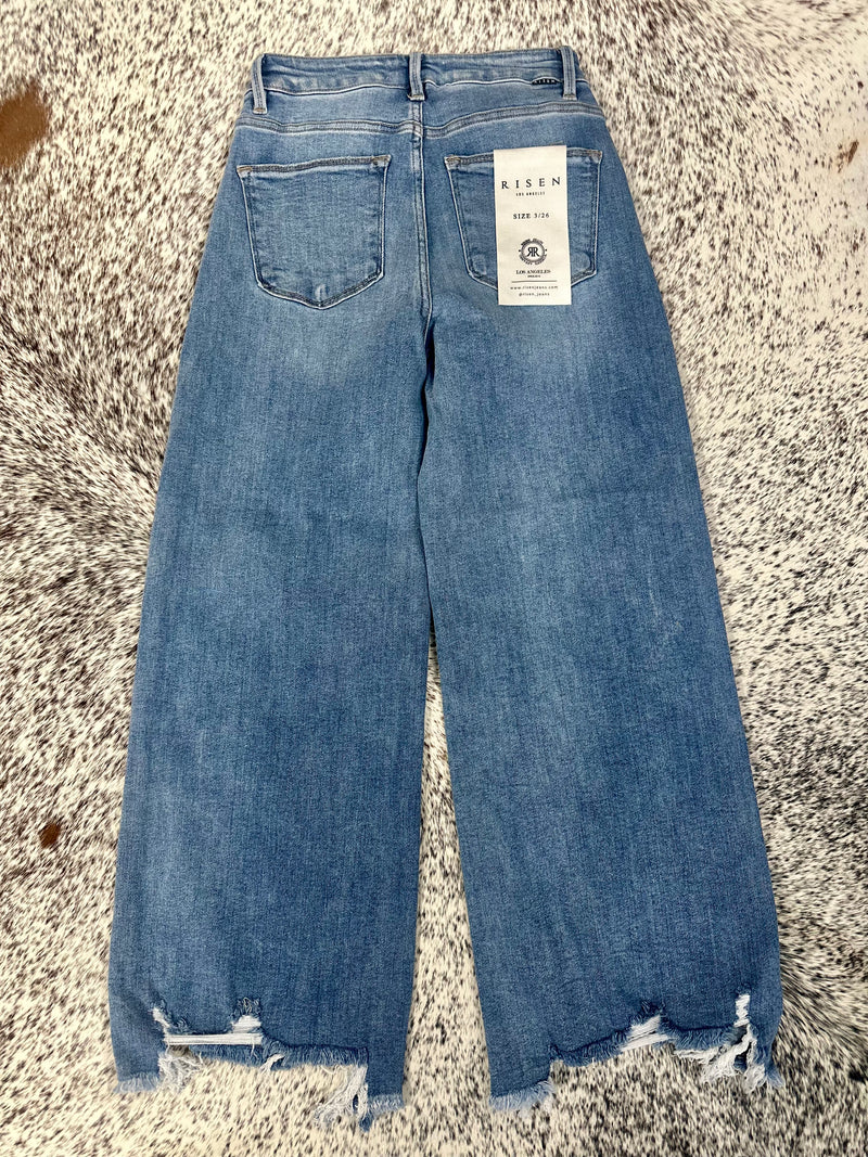 Risen Wide Leg Crop Jeans
