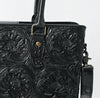 Black Western Tooled Leather Handbag