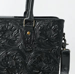 Black Western Tooled Leather Handbag