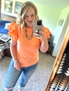Apricot Tiered Sleeve Top