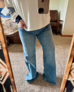 Risen High Rise Wide Front Yoke Jeans