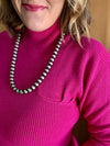 Raspberry Mock Neck Sweater