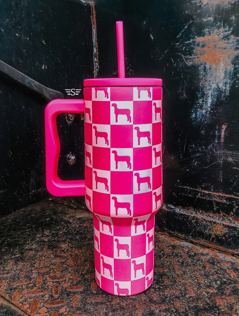Pink Check Lamb Cup