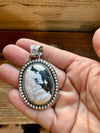 Oval Pendant - sterling silver with white buffalo