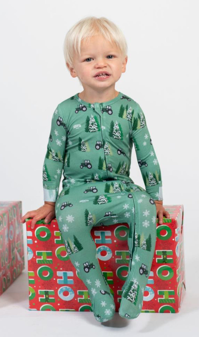 Christmas Green Tractors Bamboo PJ’s