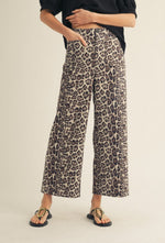 Leopard Crop Wide Leg Pants