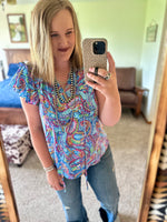 Blue Paisley Top
