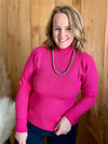 Raspberry Mock Neck Sweater