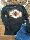 Black Aztec Long Sleeve Tee