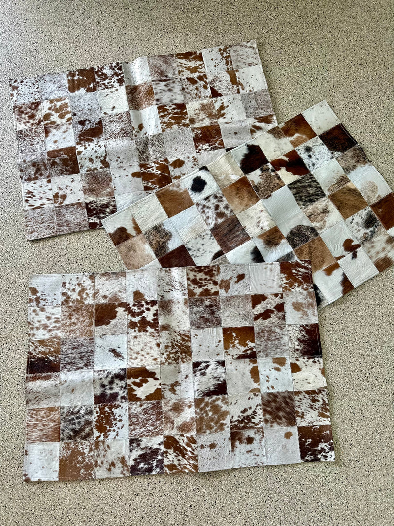 2x3 Tricolor Cowhide Patchwork Rugs