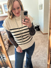 Ivory / Black Striped Sweater Top