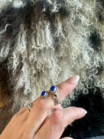 Blue Lapis Adjustable Double Stone Ring