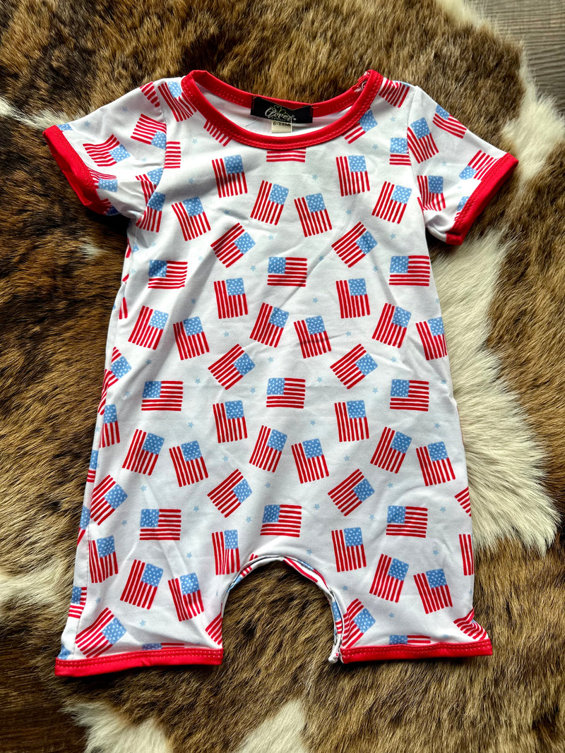 Boys American Flag Romper