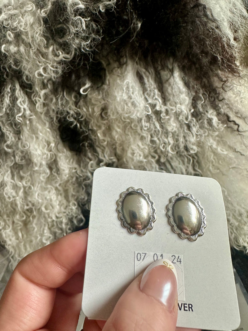 Sterling Oval Stud Earrings