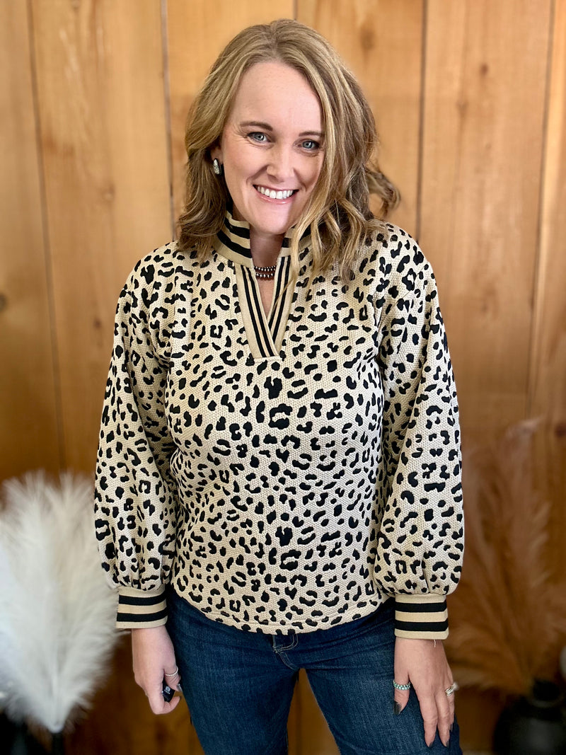 Leopard Textured Top