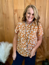 Camel Floral Top