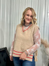 Side Tie Sweater Vest - Oatmeal