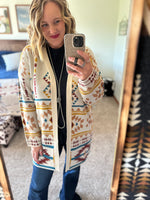 Cream Multi Aztec Cardigan