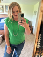 Green Sweatshirt Material Top