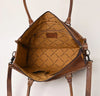 Brown Tooled Leather Tote