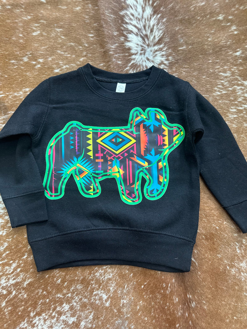 Neon Aztec Pig Crewneck
