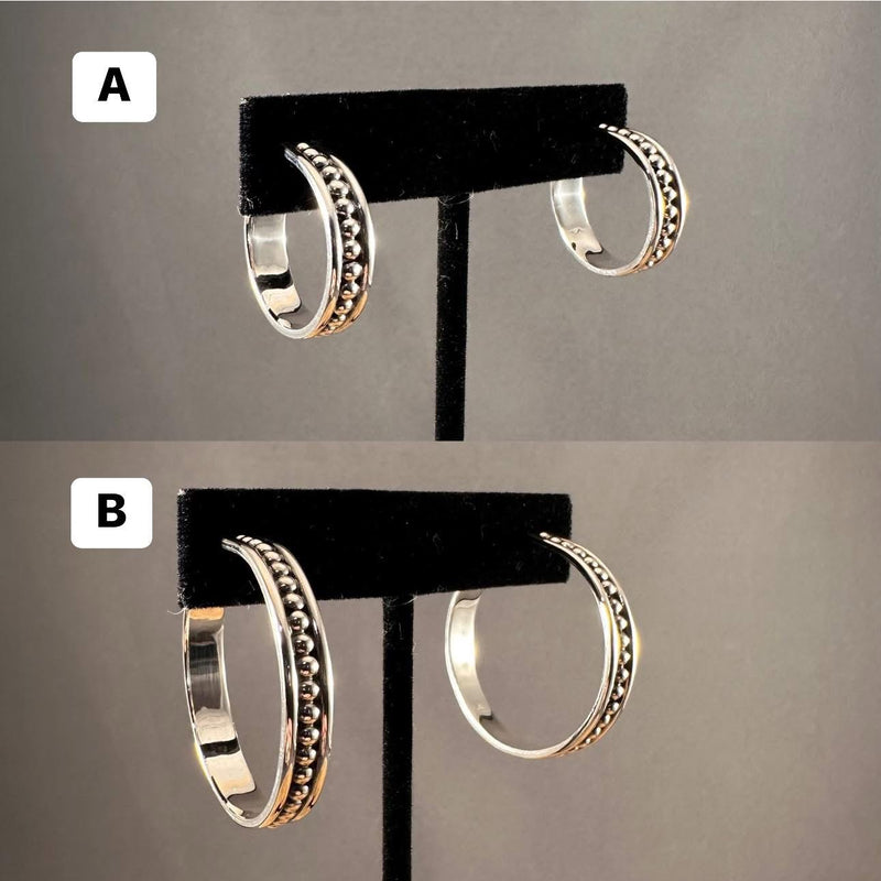 Skinny Ball Hoop Earrings