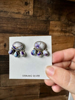 Stud Earrings With Violet Rose