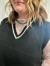 Side Tie Sweater Vest - Black